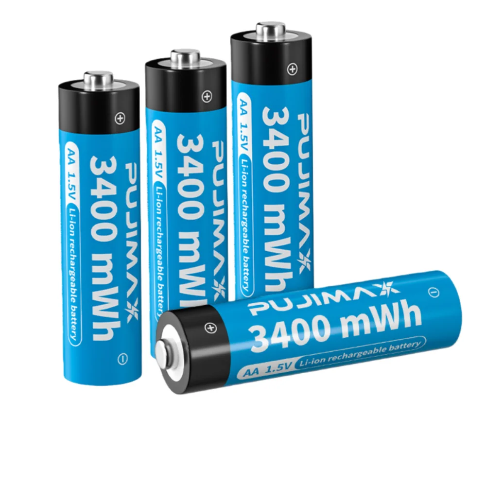 4-60 قطعة PUJIMAX جديد عالي الأداء بطارية ليثيوم قابلة للشحن AA1.5V بطارية قابلة للشحن كاميرا لعبة وحدة التحكم مصباح يدوي أيضا
