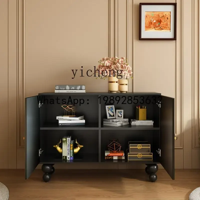 

W8- antique solid wood dining side cabinet painted decorative cabinet household living room entrance locker