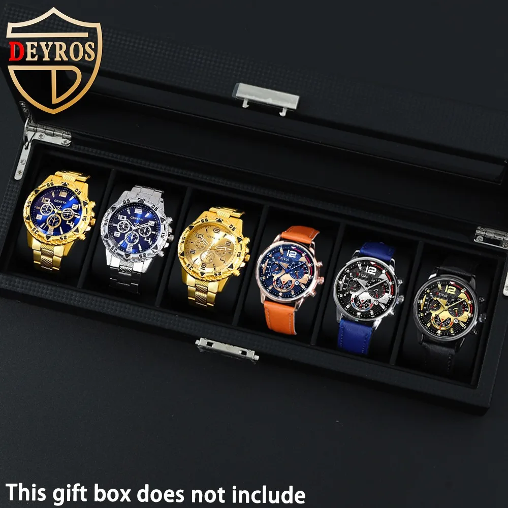 

6Pcs/set Fashion Mens Classic Quartz Watch Men Analog Multi Color Style Combination Wristwatch MenCasual Business Mens Clock set