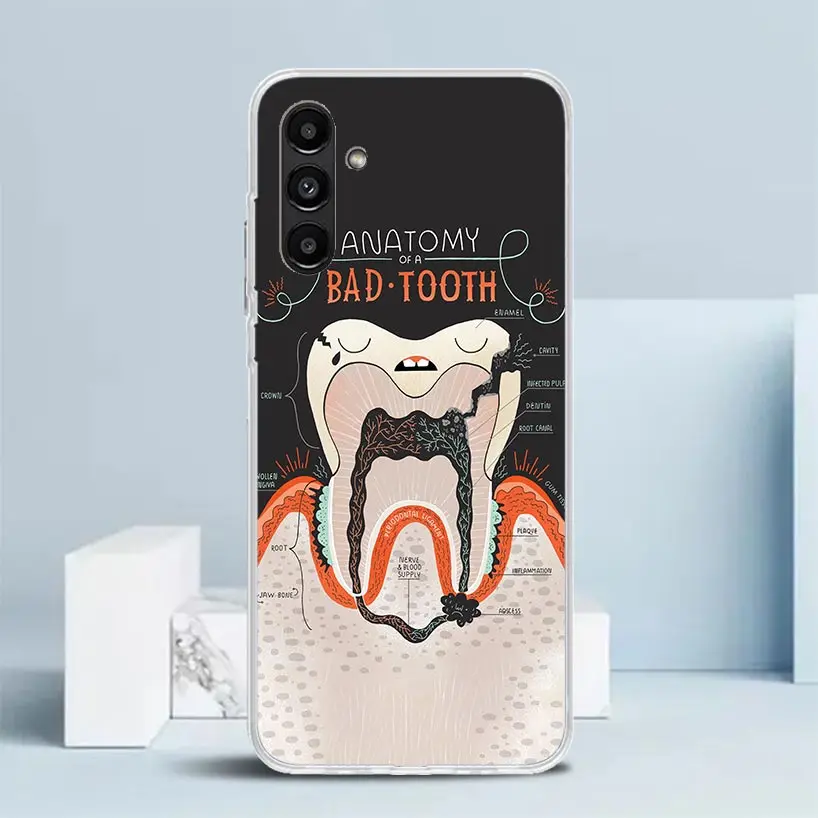 Wisdom Teeth Dentist Tooth Phone Case For Samsung Galaxy A15 A14 A13 A12 A55 A54 A53 A52 A35 A34 A33 A32 A25 A24 A23 A22 A04S A0