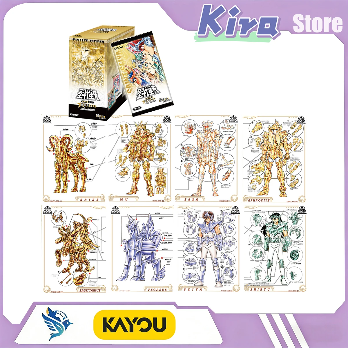 

KAYOU Saint Seiya Comic Version Star Contracting Packs Anime Peripheral Collection Card Toy Surprise Gift Cartoon Cards