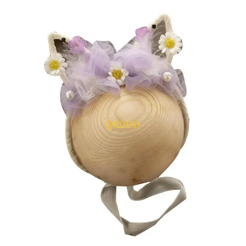 QX2D Newborn Floral Headwear Photography Props Baby Photoshoots Headbands for Babies