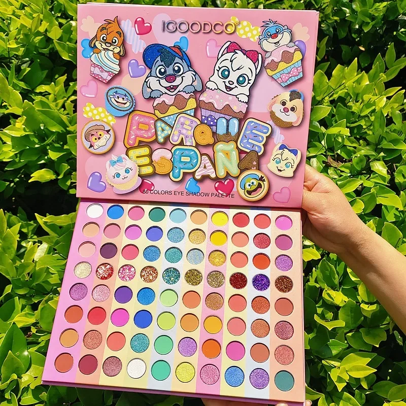 80 Colors Cartoon Animal Eye Shadow Plate Shimmer Matte Shimmering Powder Sequins Makeup Palette Stage Makeup Eyeshadow Palette