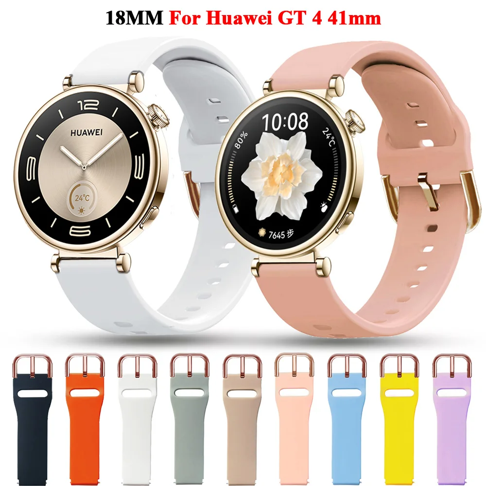 Bracelete de substituição para relógio HUAWEI, Pulseira de silicone, Pulseira Garmin Venu, 3S, 2S, Forerunner, GT4, GT 4, 18mm, 265S, 255S, 41mm