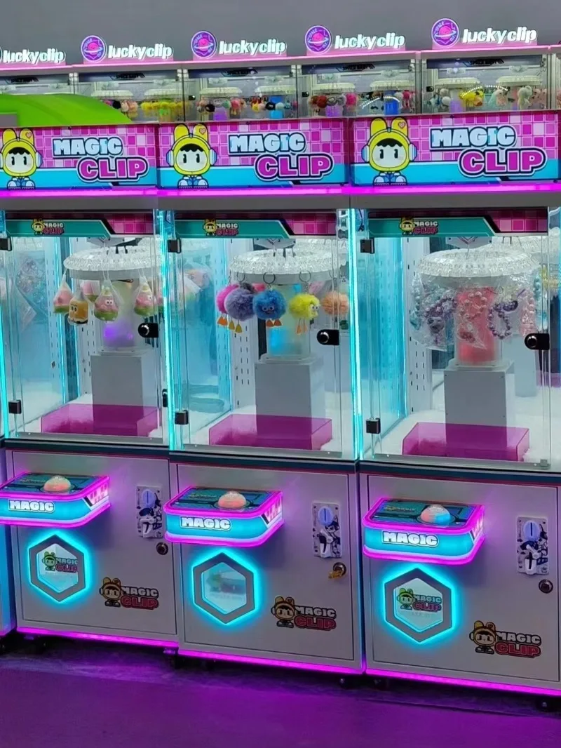 Factory cheap slot machine colorful lighting toy claw doll claw clamp machine clamp doll machine for sale