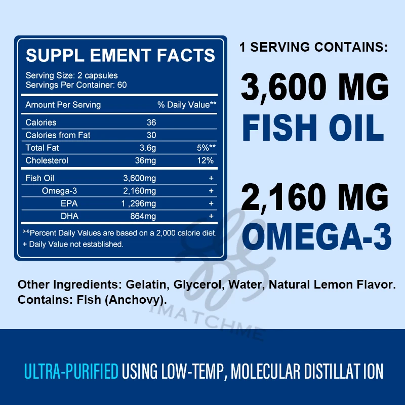 Omega 3 fish oil-benefits the cardiovascular system, protects eye fatigue, cognitive function, and learning ability, Boost Brain