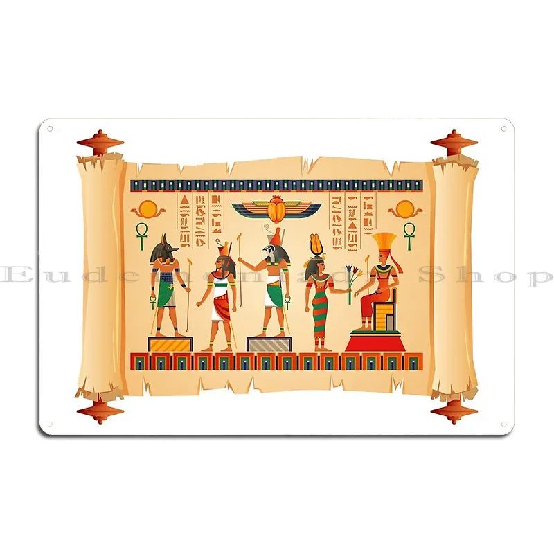 Pharaonic Ancient Egypt Metal Plaque Poster Cinema Iron Personalized Wall Cave Plaques Tin Sign Poster