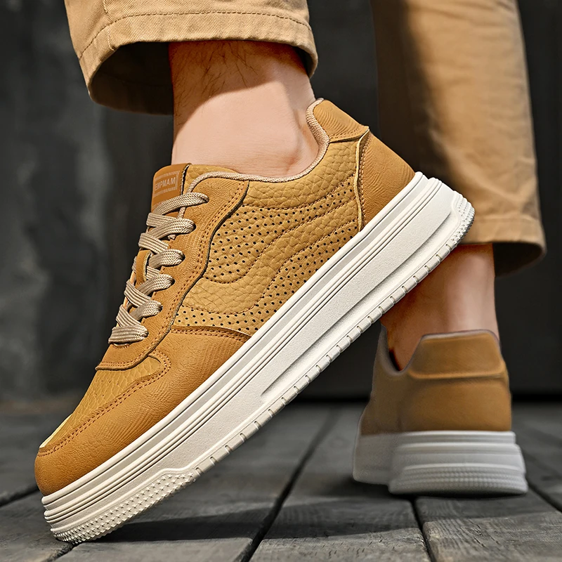 Outdoor Men‘s Sneakers Shoes Fashion Low-top Anti-slip Shoes Lace Up Durable Outdoor Thick Bottom Casual Shoes Men Shoes