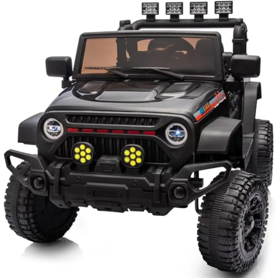 

Детский электромобиль-грузовик 4WD 12V 7Ah с пультом управления для малышей 3-5 лет - черный