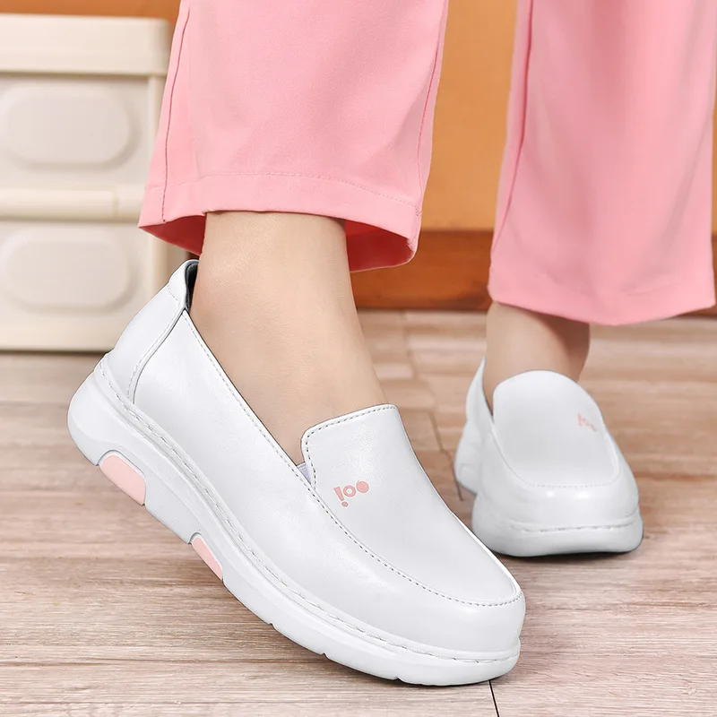 New Style Mute Schuhe Damen Soft Bottom weiß atmungsaktiv Keil bequeme rutsch feste Arbeits schuhe für Frauen