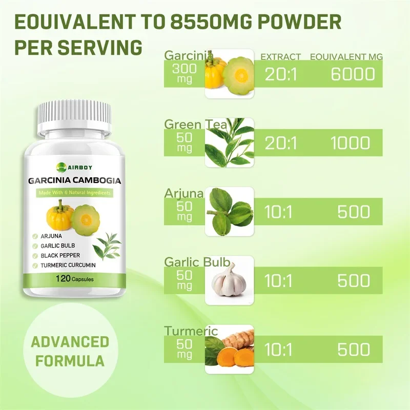 كبسولات جارسينيا كامبوجيا - حرق الدهون، إدارة الوزن، قمع الشهية، تعزيز عملية التمثيل الغذائي