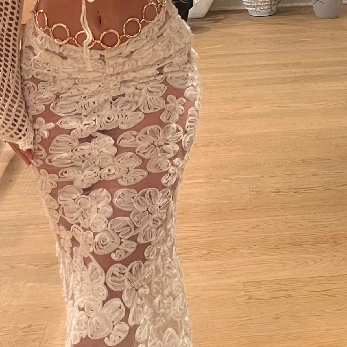 

2026 Summer New Product Tight Perspective Flower Skirt Women
