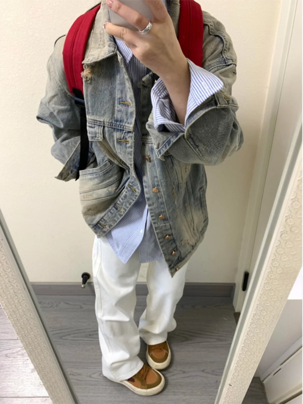

High Waist White Denim Jeans Slimming Cleanfit Micro Flared Pants for Men And Women Spring Autumn Sle Straight Leg Long Tro...