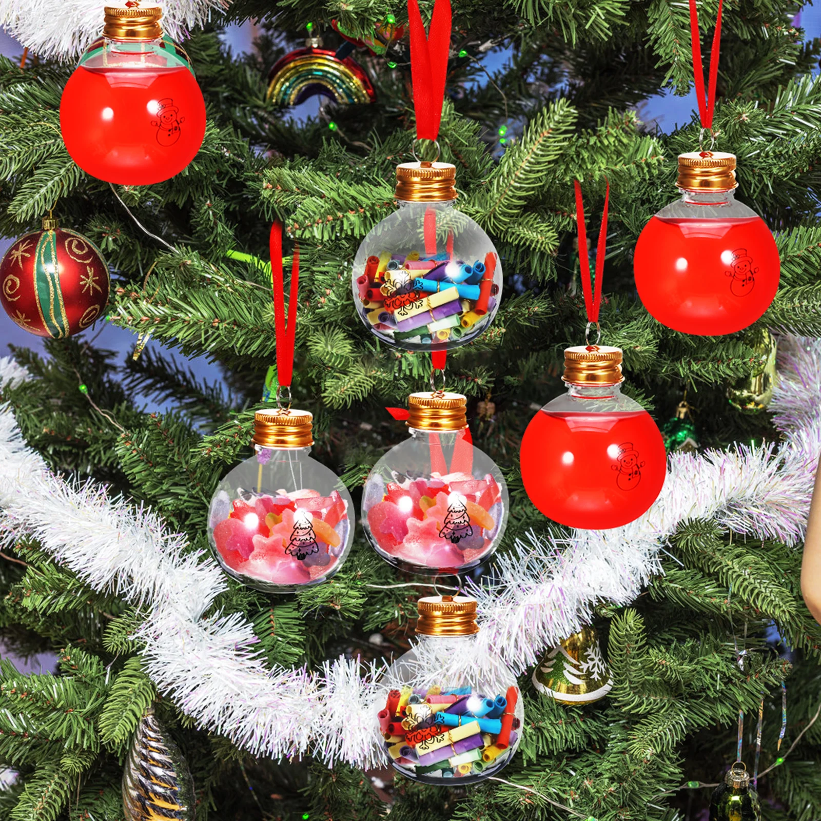 

10 Pcs Christmas Decorative Bottle Clear Balls Ornaments for Crafts Fillable Snow Globes Pvc