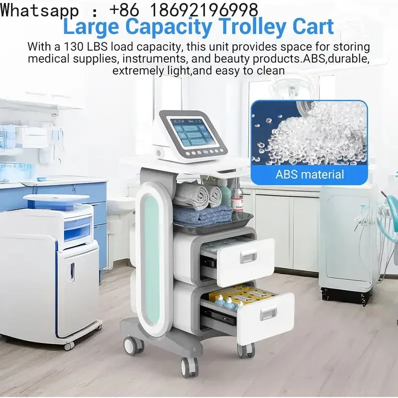 Portable Professional Mobile Medical Trolley Cart 130 Lbs Load Capacity for Ultrasound Imaging Scanner Beauty Vehicle Storage