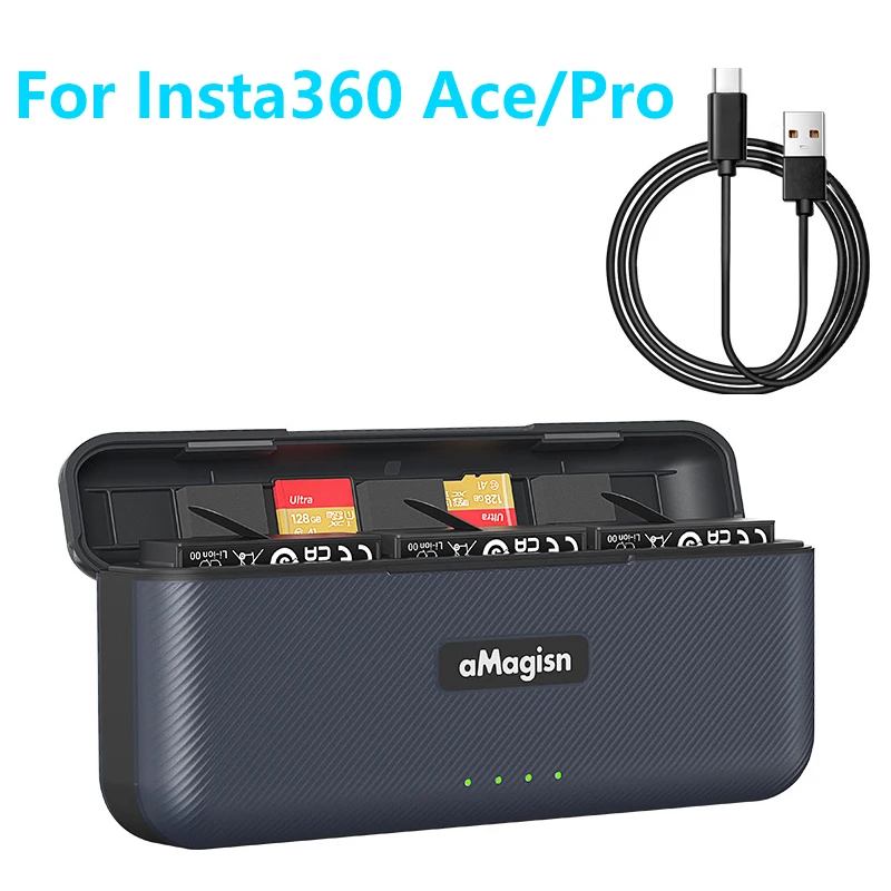 

For Insta360 Ace Pro/Ace+Fast Charging Case Battery Charge Storage Station 2200mAh Battery For Insta360 Ace Pro Accessories