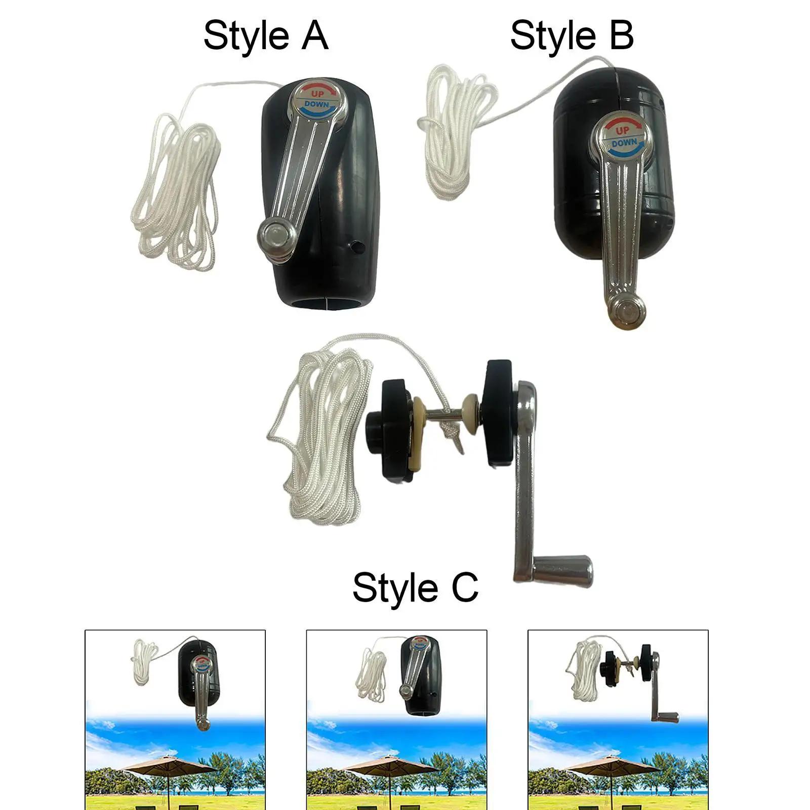 Patio Umbrella Accessories Hand Crank Replace Parts Stable Attachment Umbrella Parts for Pool Outdoor Camping Picnic Party