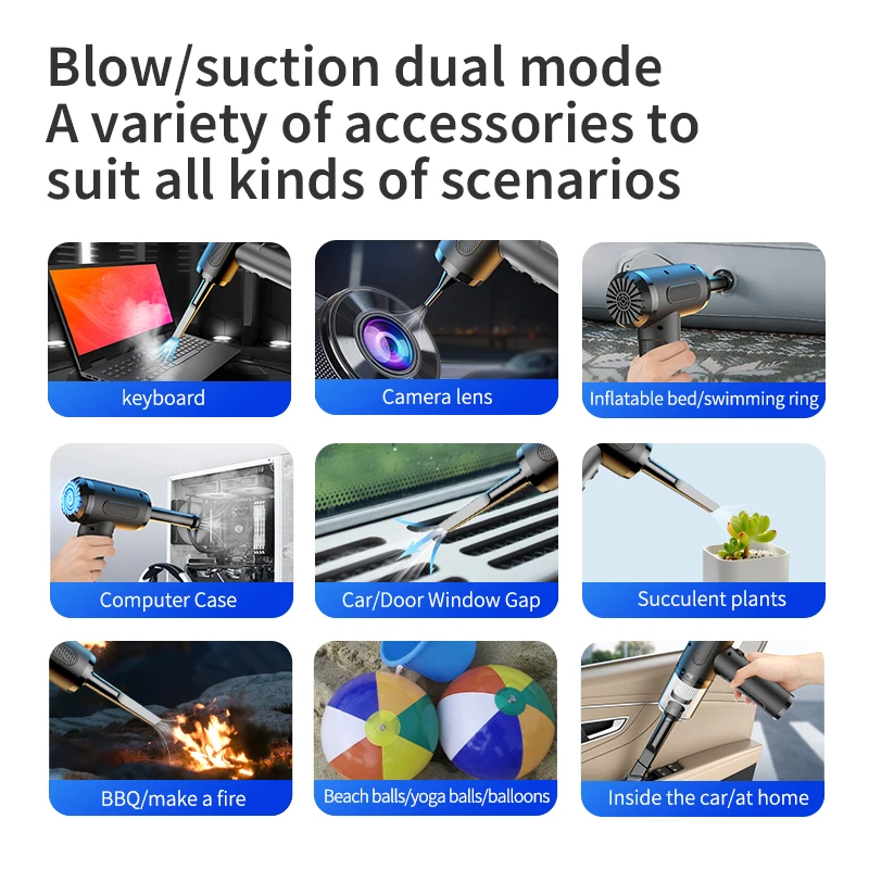 Penyedot Debu Mobil Nirkabel Portabel Purerobo VC016 68W Daya Tinggi 3 Gigi untuk Rumah dan Mobil Penyedot Debu Nirkabel Genggam