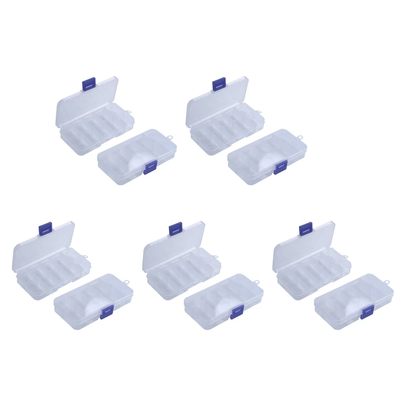 10Pcs 10-Slot Portable Plastic Resistors Electronic Component Case Box