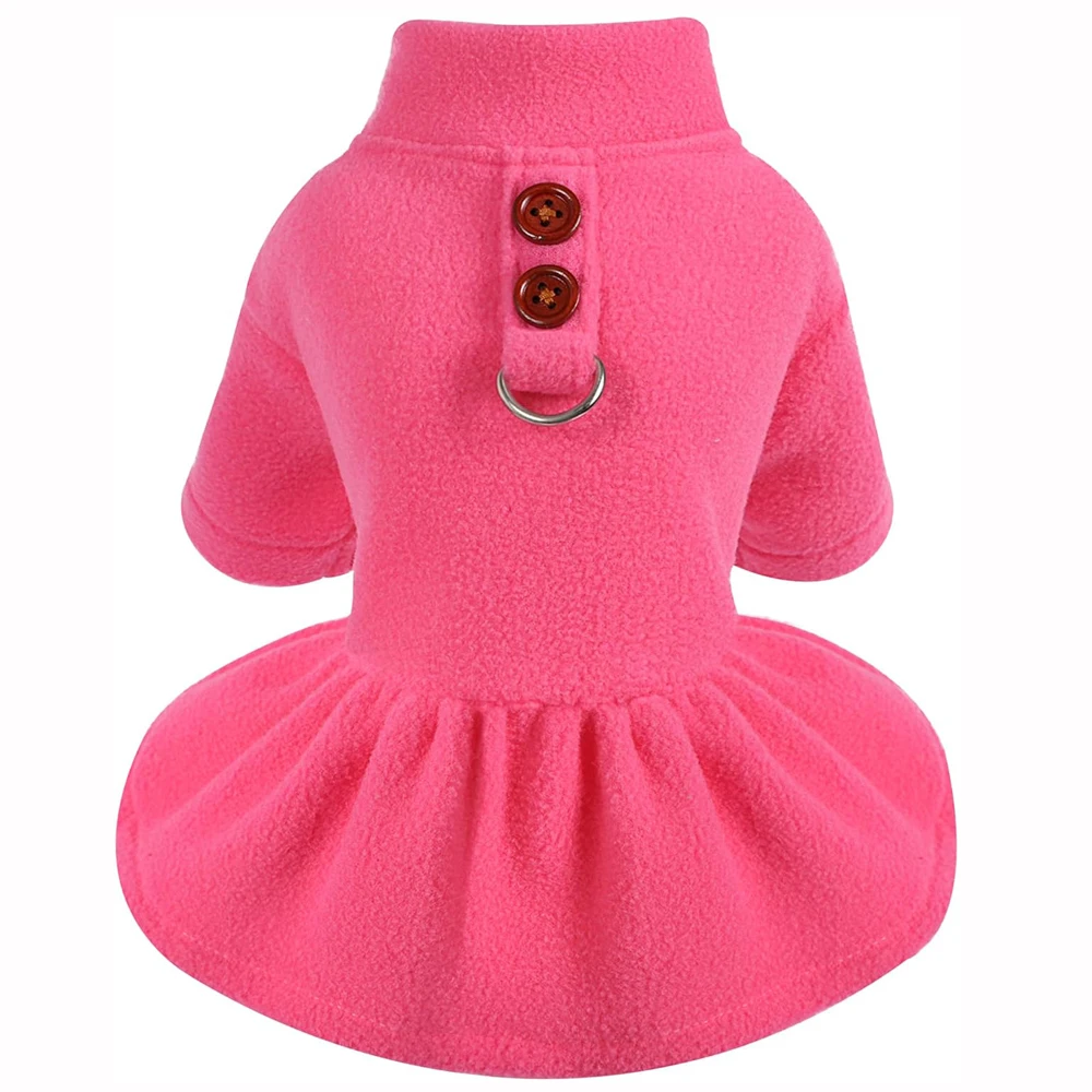 Thermal Fleece Dog Dress for Small Dogs Girl Winter Dog Sweater Puppy Clothes Chihuahua Yorkie Teacup Pet Outfit Cat Apparel