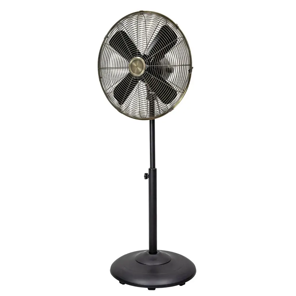 2 упаковки, винтажный вентилятор с металлической подставкой, 3-скоростной, качающийся, регулируемая высота, внутренний вентилятор на пьедестале, прочный, для домашнего офиса, мастерской