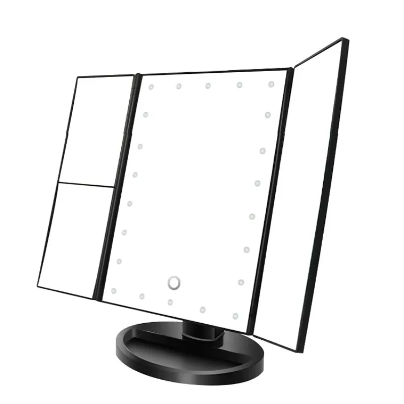 

2025 custom portable tri-fold desktop makeup mirror
