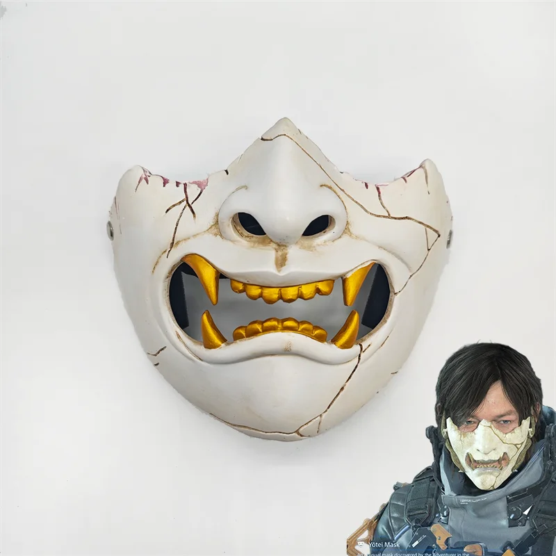 Game Death Stranding 2 Sam Adult Cosplay Mask Half Face Mount Yotei‌ Masks Ghost Resin Helmet Halloween Costume Party Props