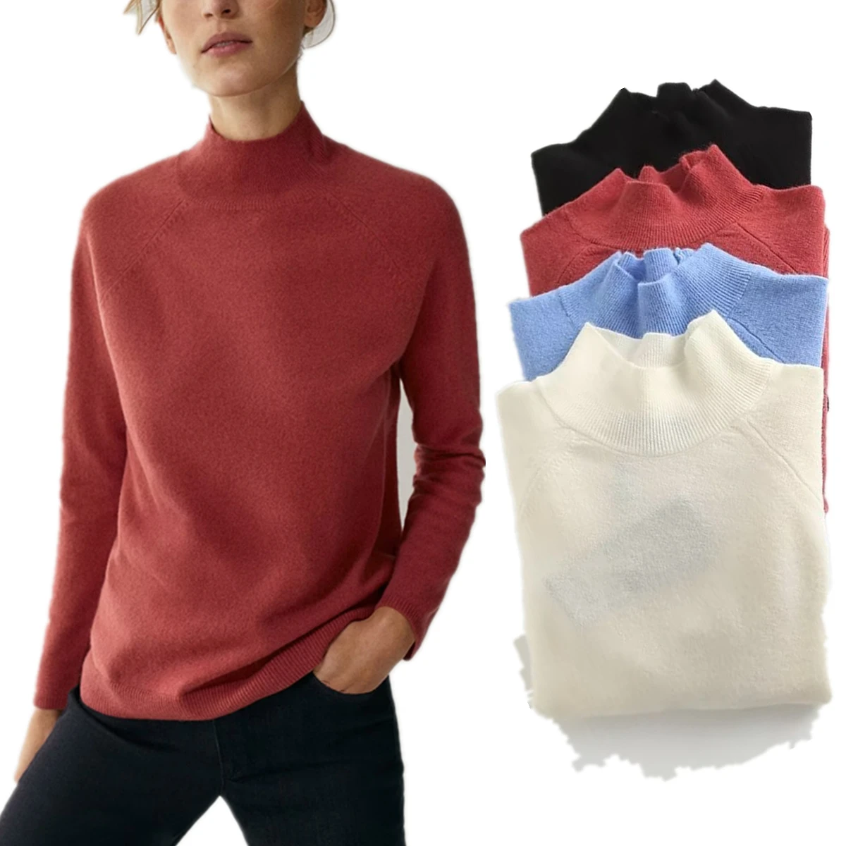 

Withered Nordic Minimalist Fashion Basic Knitted Sweater Pullover Sweater Cashmere Blend Winter Sweater Women Tops