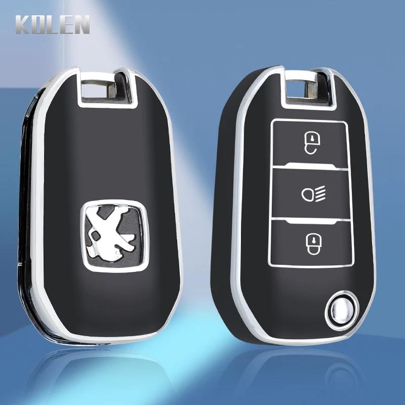 TPU Car Flip Key Case Cover Shell Fob For Peugeot 208 3008 308 508 408 2008 307 4008 For Citroen C4 C3 C6 CACTUS C8 Accessories