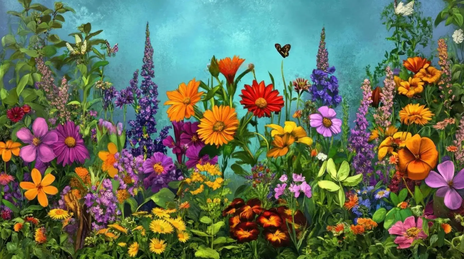 Customized wallpaper French high-end painting countryside flowers and birds butterfly TV background wall decoration wallpaper