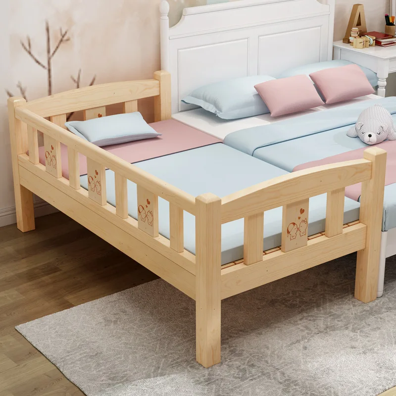 Children's bed solid wood baby kindergarten  independent splicing  pine 