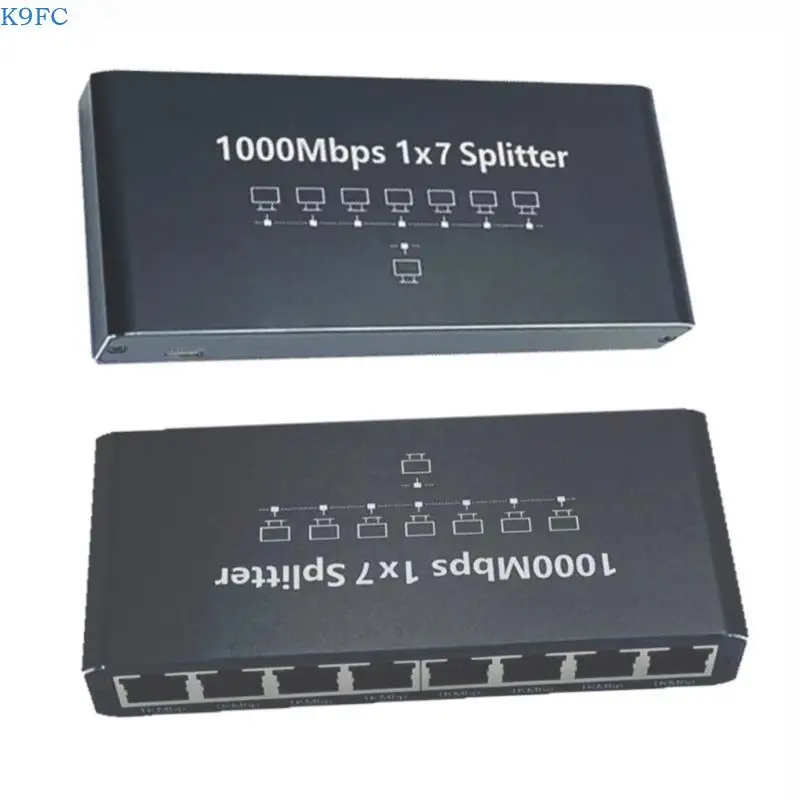 

K9FC 7 Port Gigabit Ethernet Splitter RJ45 Сетевые адаптеры Золотые подъемы для стабильной передачи сигнала