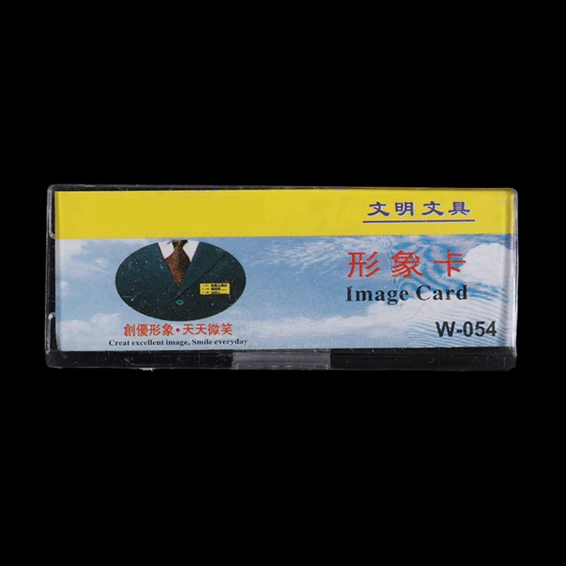 3X Safetypin Clear Hard Plastic Name Tag Clip Holder 3 Pcs