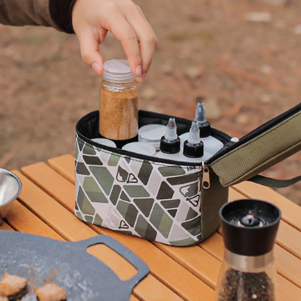 

Camping Seasoning Bottle Storage Bag Set Outdoor Barbecue Seasoning Storage For Cooking 캠핑 Picnic 캠핑용품 キャンプ Bolsa Termica קמפינג