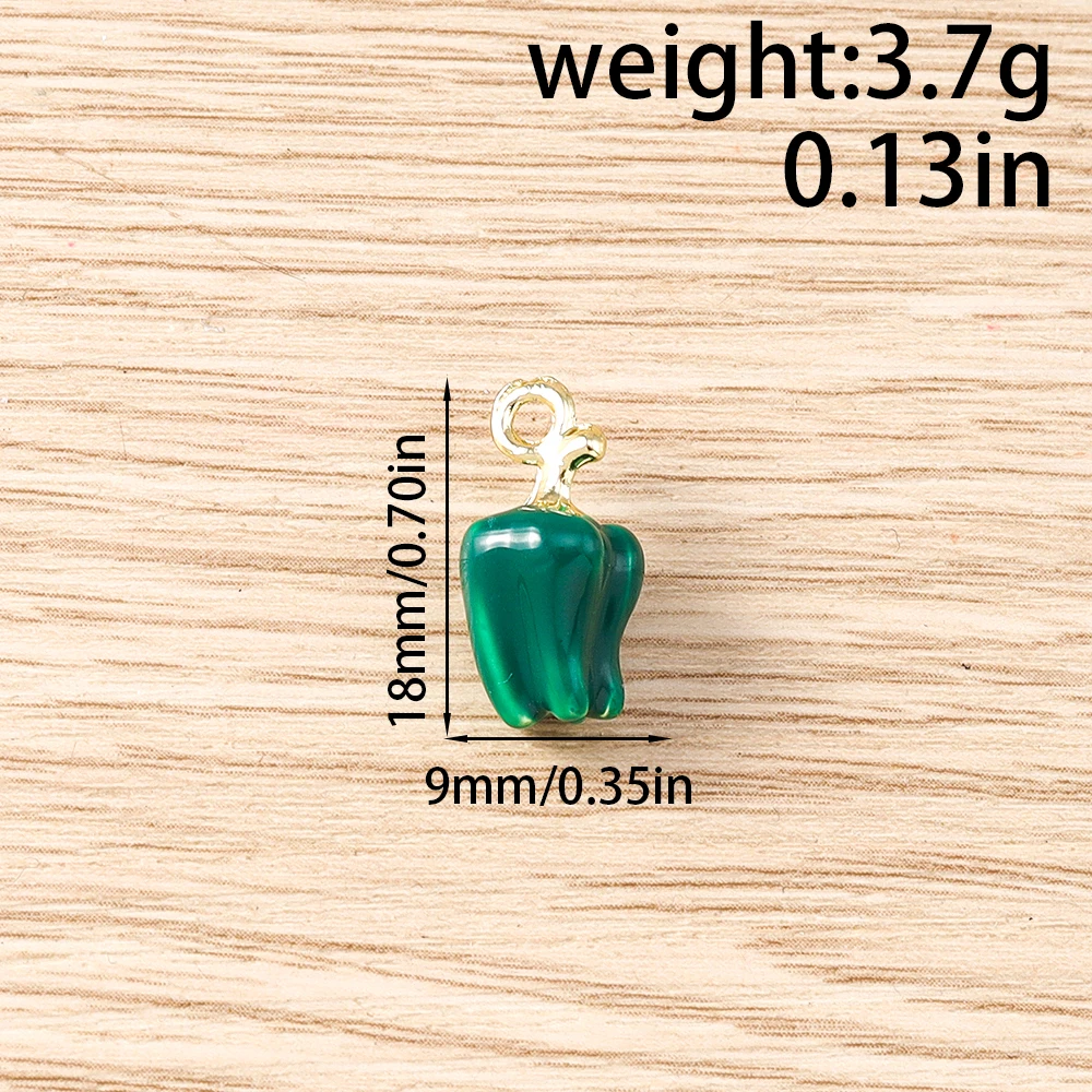 Tusember 5 Stück Emaille-Gemüse-Anhänger Pilz Karotte Aubergine Mais Paprika Charms Perlen Passend für Original-Armband DIY Schmuck – Detail 6