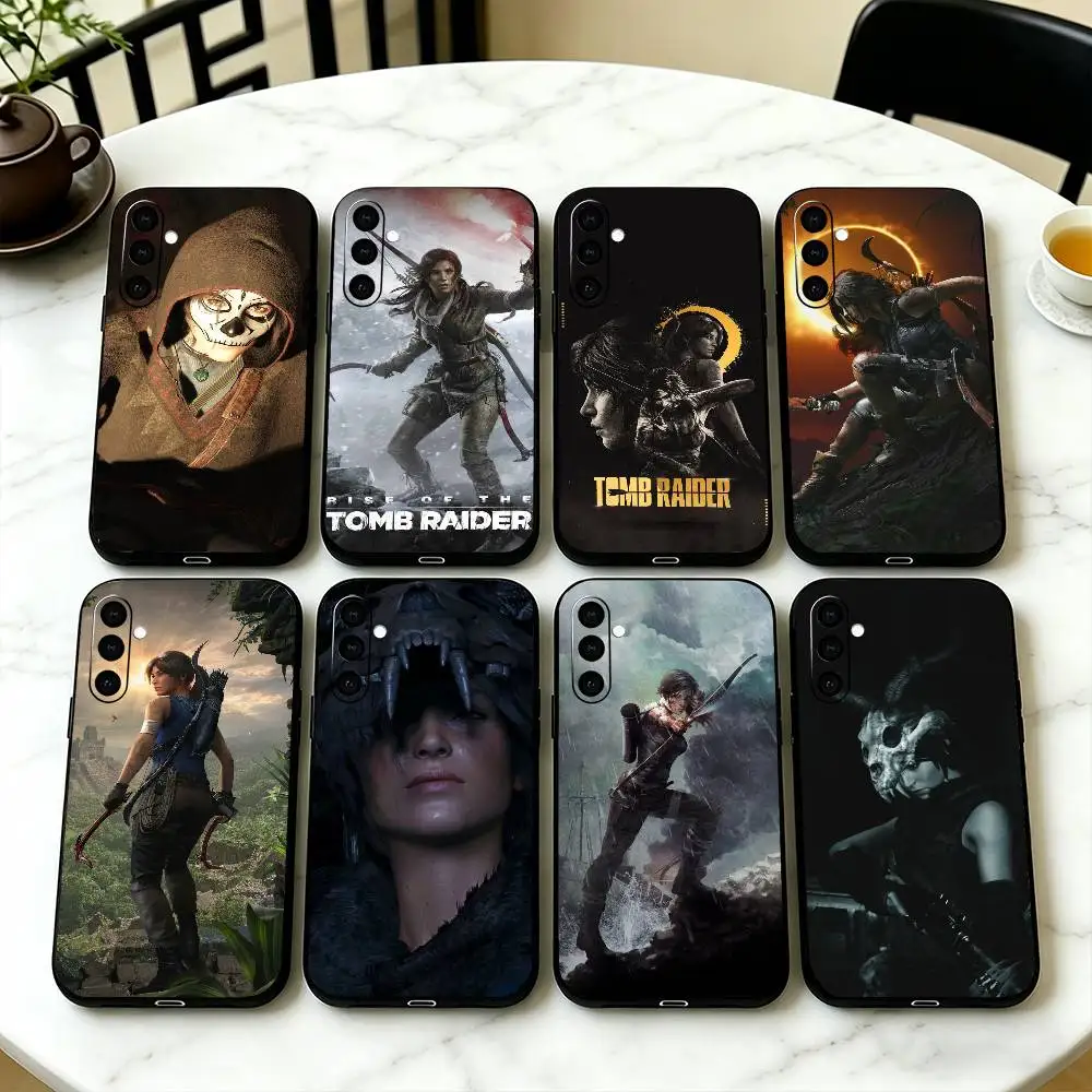 T-Tomb Cool Game R-Raider Phone Case For Samsung Galaxy A73,A72,A71,A70,A53,A52,A51,Soft Silicone Black Cover