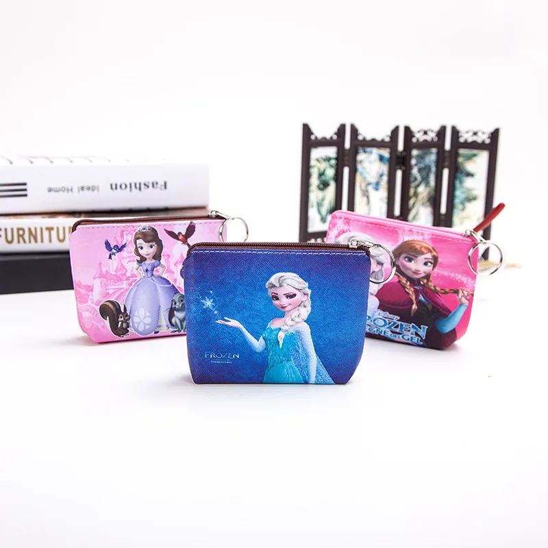 Disney Anime Frozen Coin Purse Kawaii Elsa Mickey Wallet Cartoon Anna Princess Sofia Cartoon Fashion Purse Children Gifts