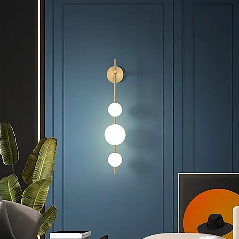 2026 Luxury Corridor Golden LED Wall Lights Simple Modern Acrylic Wall Lamps Bedside TV Background Interior Decor Lighting Fixtu