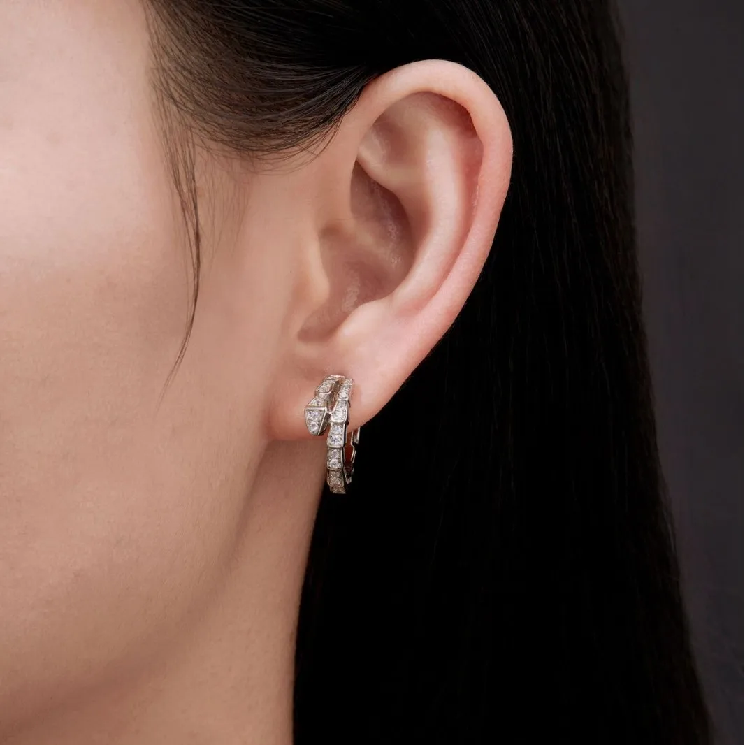 Winkin Winsin Brand Luxury Designer GRA Certificate Earrings Women S 925 Sterling Silver Snake Bone Moissanite Earrings Jewelry