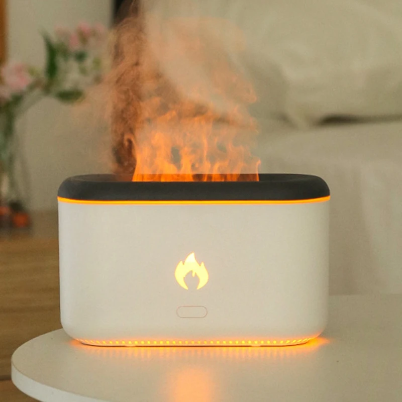 300ML USB Essential Oil Diffuser Simulation Flame Aroma Diffuser Air Humidifier Ultrasonic Mist Maker Home Office