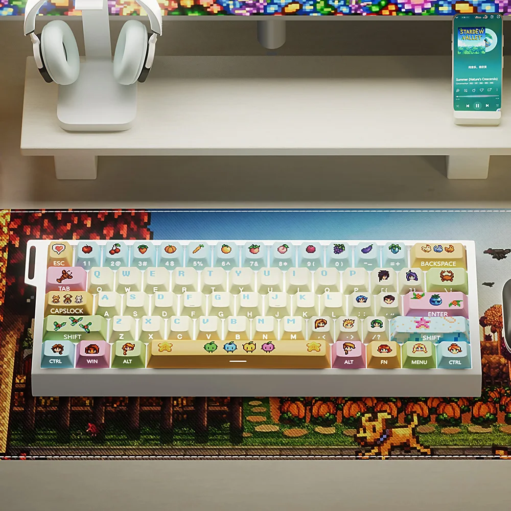 Stardew Valley موضوع هونكاي ستار السكك الحديدية Phainon أغطية المفاتيح أنيمي لعبة Keycap PBT مفتاح غطاء الكرز الشخصي ل Made68 Mad68 Wooting 60