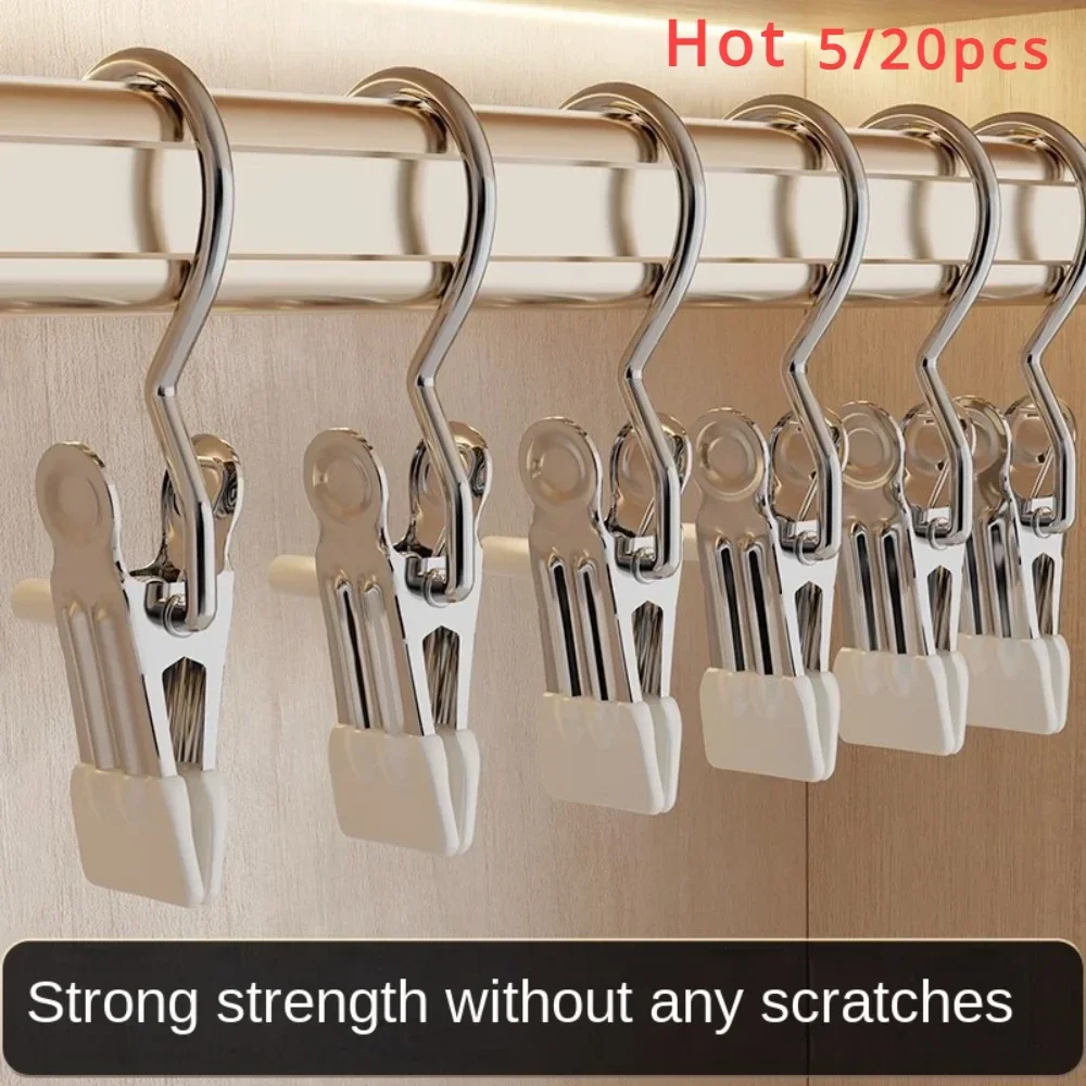 Stainless Steel Clothespins Hanger Clothes Laundry Portable Wardrobe Assembly Closet for Clothes Hangers Goods for 1 All Akti