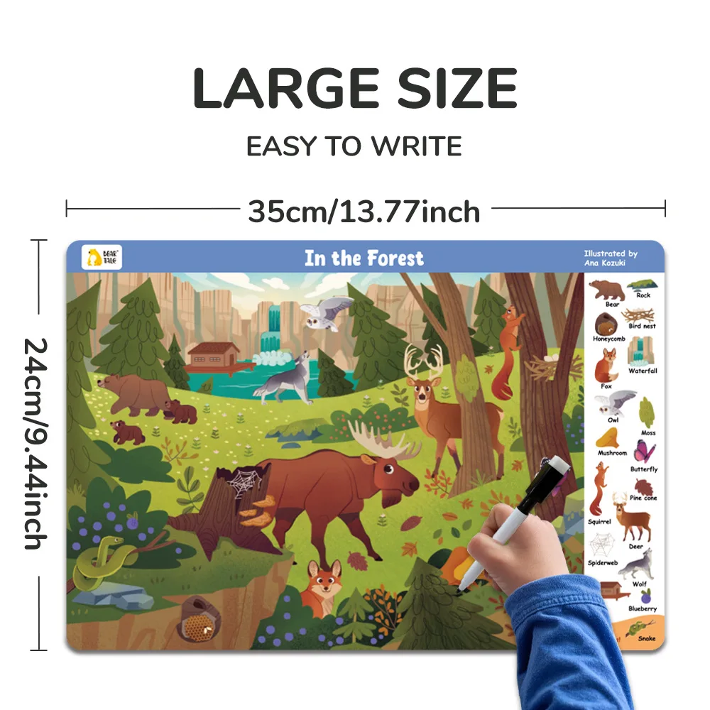 3 Themes Interactive Search and Find Game Looking for Different Activity Painting Kit Drawing Books with Reusable Pen