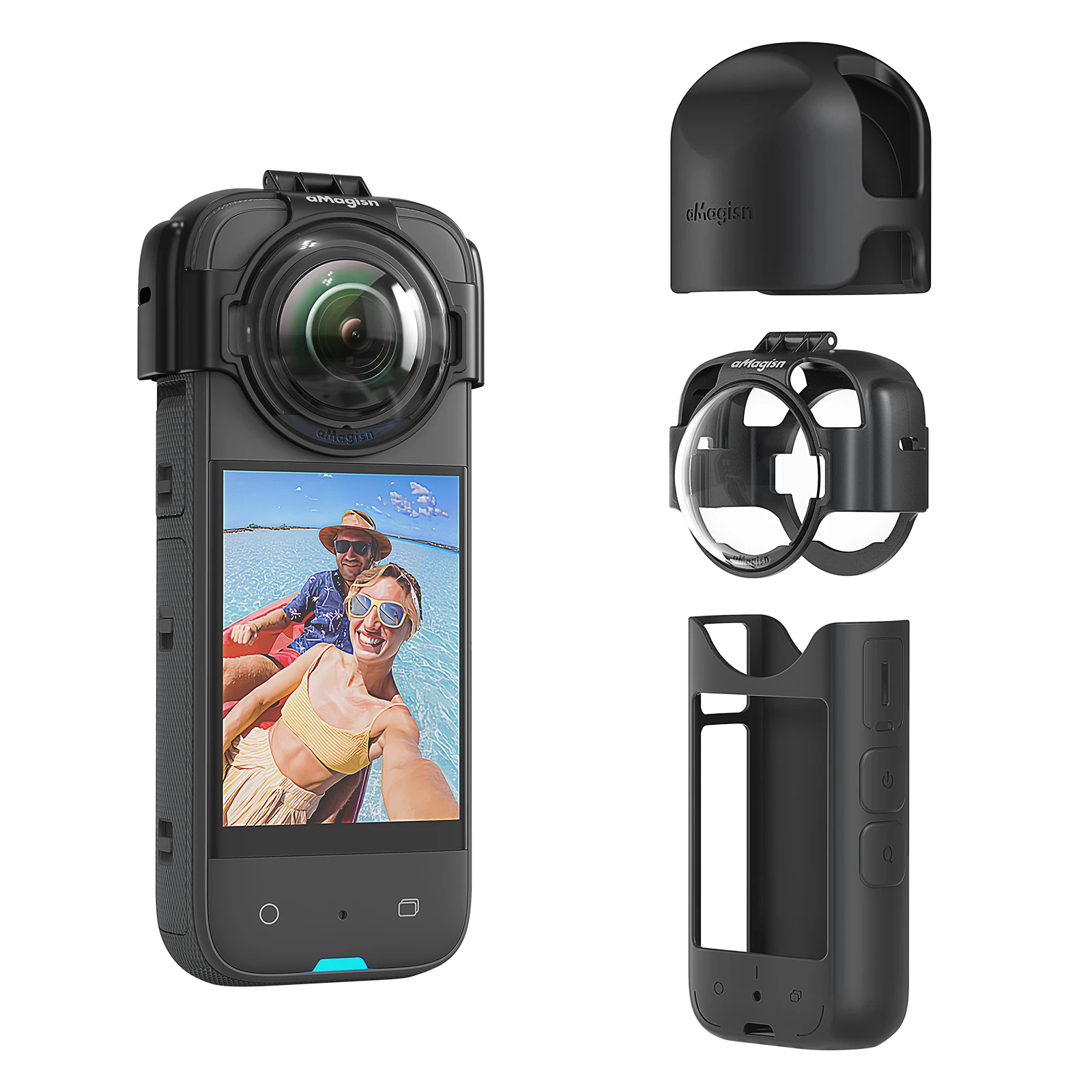 for Insta360 X3 Glass Anti-fog Snap-on Protective Mirror Sport Camera Accessories Black