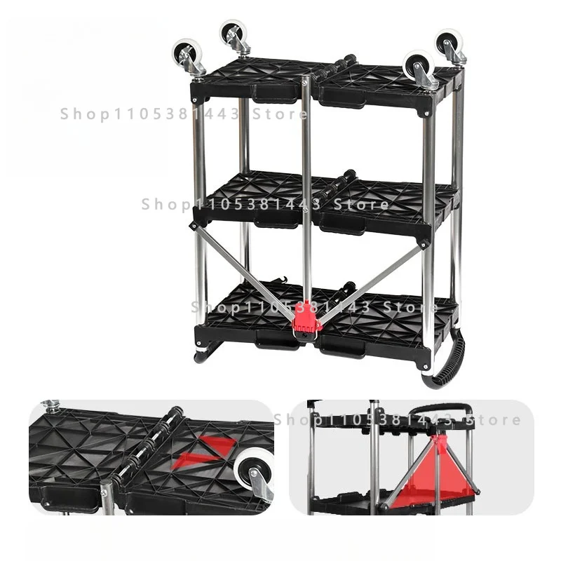 Household Storage Rack, Auto Repair Tool Storage, Film and Television Workbench Foldable Outdoor Cart Factory Turnover Car