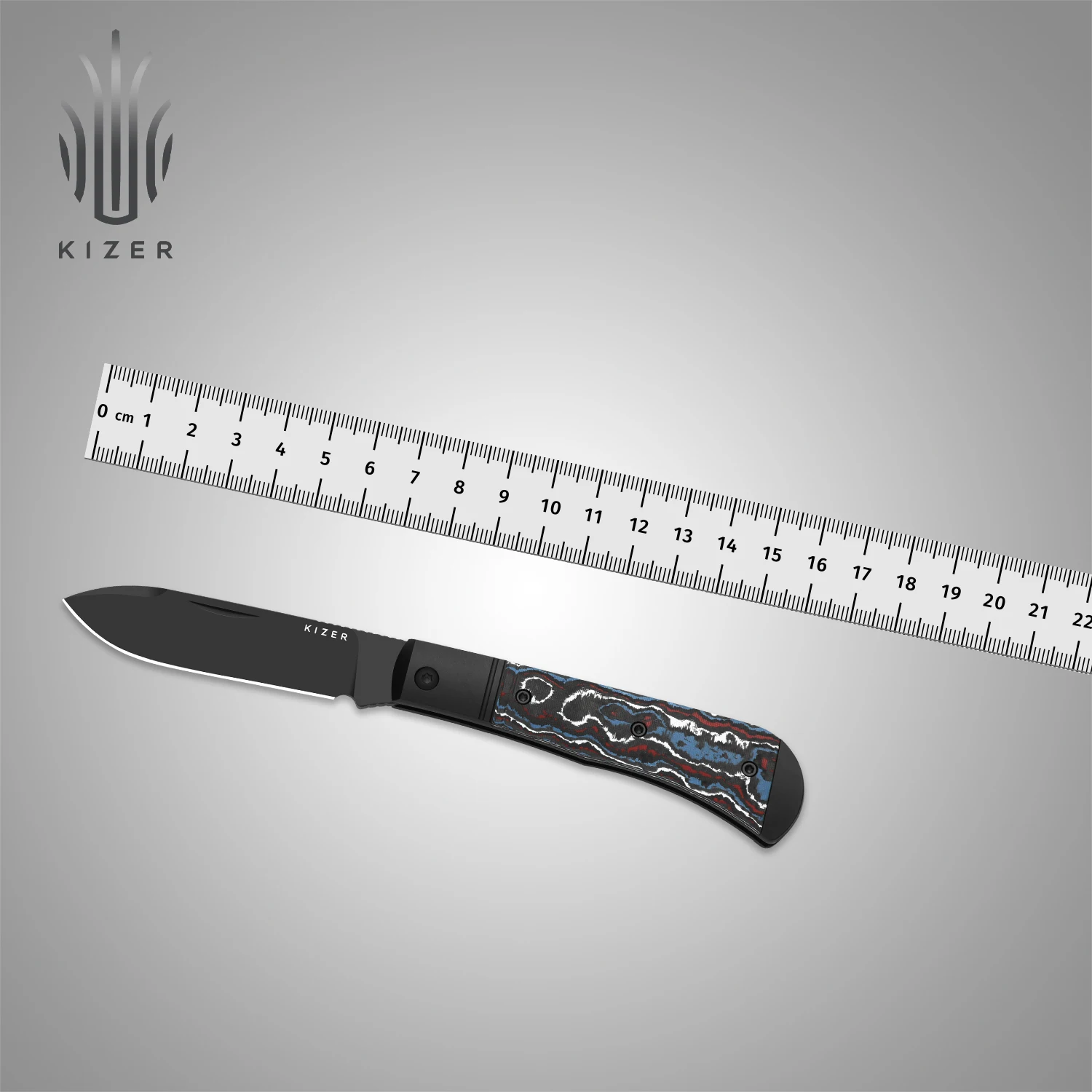 

Складной нож Kizer EDC Ki3760A1 Trestle D с лезвием из стали S90V и рукоятью из алюминия и карбона