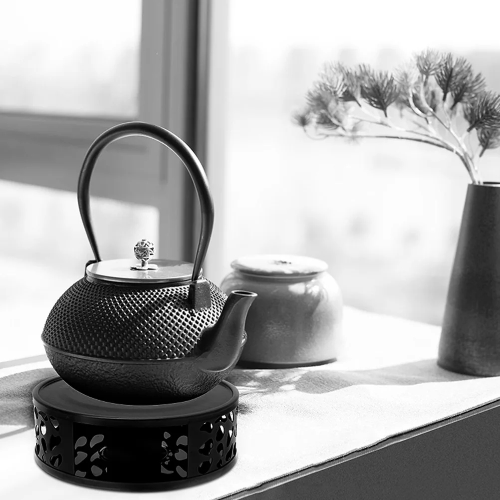 

Round Stainless Steel Hollow Teapot Warmer Heating Base Tealight Holder Multifunctional Tea Heater Teapot Warmer