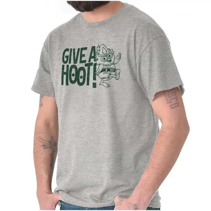 Give A Hoot Don t Pollute Vintage Woodsy Owl Adult Short Sleeve Crewneck Tee