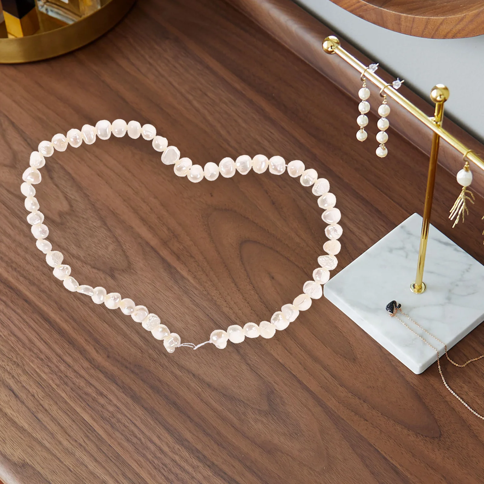 1 String of Unique Shape Pearl Bead Handmade Jewelry Spacer Bead Bracelet Natural Pearl Charm DIY Jewelry Making Supply