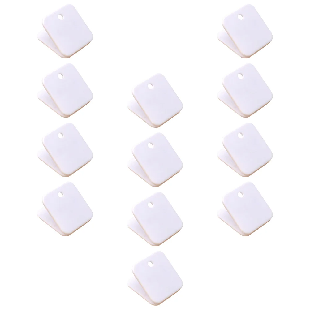 

12 Pcs Paper Clips Square Folder Files Fresh-keeping Binder Students Clamps White Plastic